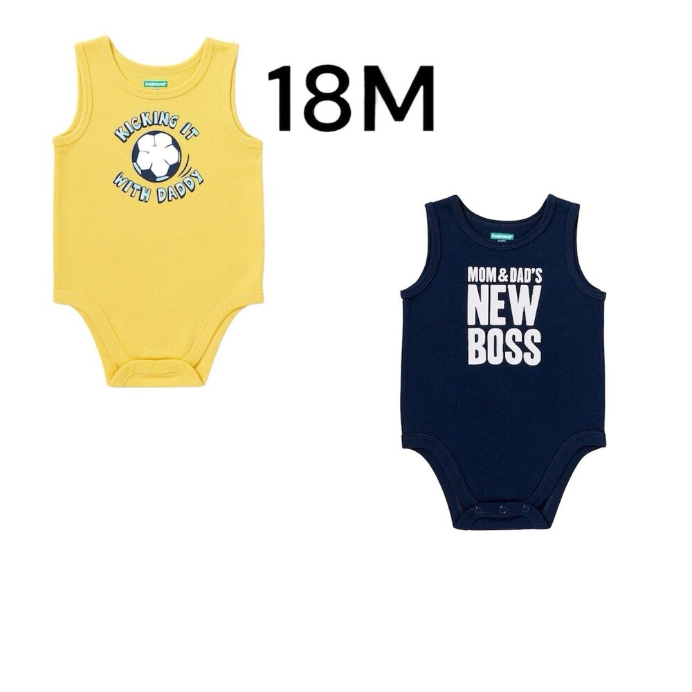 Garanimals Boys Tank One Piece Bodysuit Yellow and Blue Size 18M